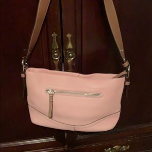 Pink Pebble Leather Coach Duff Satchel